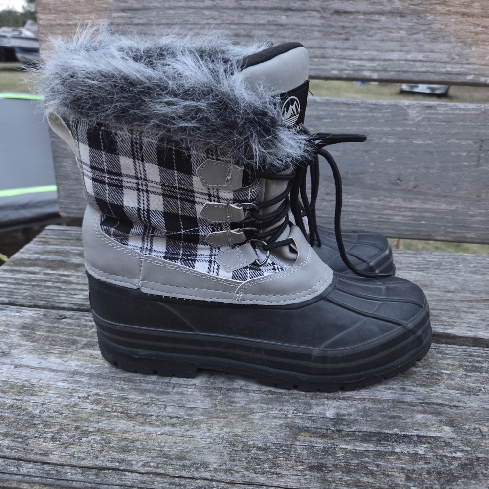 Kids Winter Boots with Faux Fur Trim
